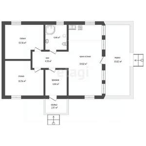 Дом 73м², 1-этажный, участок 13 сот.