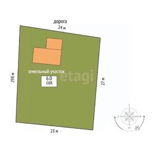 Дом 164м², 3-этажный, участок 6 сот.