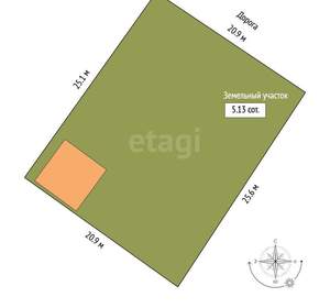 Дом 56м², 3-этажный, участок 5 сот.