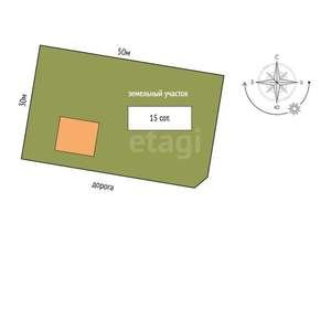 Дом 46м², 1-этажный, участок 15 сот.