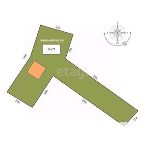 Дом 100м², 1-этажный, участок 24 сот.