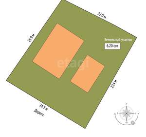 Дом 183м², 2-этажный, участок 6 сот.