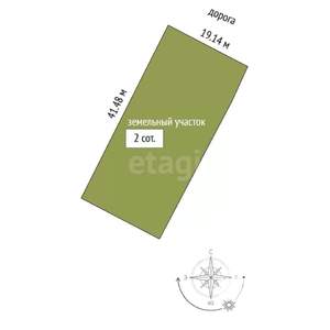 Дом 63м², 1-этажный, участок 2 сот.