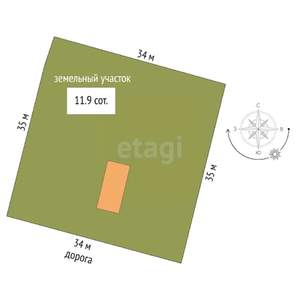 Дом 57м², 2-этажный, участок 12 сот.