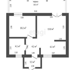 Дом 46м², 1-этажный, участок 15 сот.