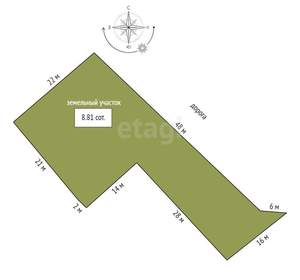 Дом 40м², 2-этажный, участок 9 сот.