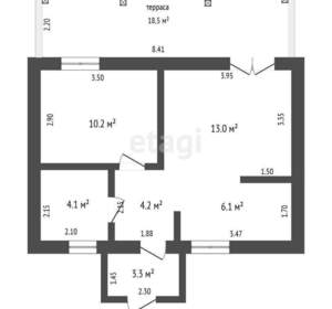 Дом 46м², 1-этажный, участок 15 сот.