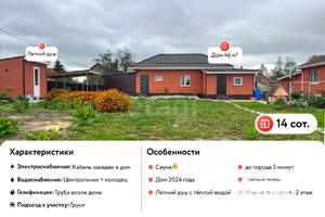 Дом 46м², 1-этажный, участок 14 сот.
