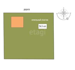 Дом 45м², 1-этажный, участок 37 сот.  