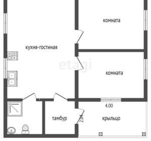 Дом 62м², 1-этажный, участок 15 сот.  