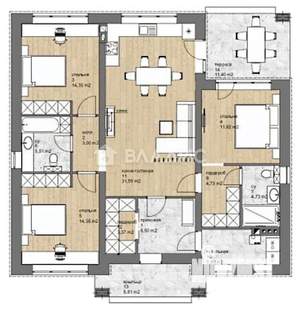 Дом 125м², 2-этажный, участок 7 сот.  