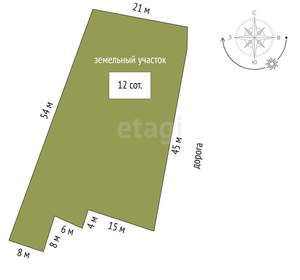 Дом 60м², 2-этажный, участок 12 сот.  