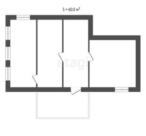 Дом 60м², 1-этажный, участок 12 сот.  