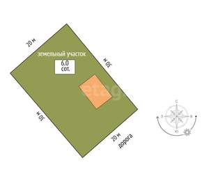 Дом 32м², 2-этажный, участок 6 сот.  