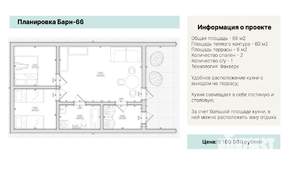Дом 66м², 1-этажный, участок 10 сот.  