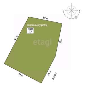 Дом 48м², 1-этажный, участок 18 сот.  