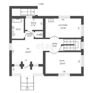 Дом 273м², 3-этажный, участок 5 сот.  