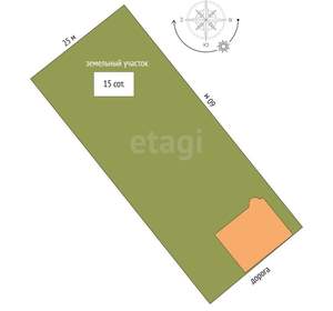 Дом 185м², 3-этажный, участок 15 сот.  