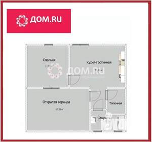 Дом 37м², 1-этажный, участок 8 сот.  