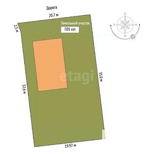 Дом 112м², 1-этажный, участок 7 сот.  