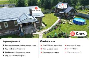 Дом 320м², 1-этажный, участок 13 сот.  