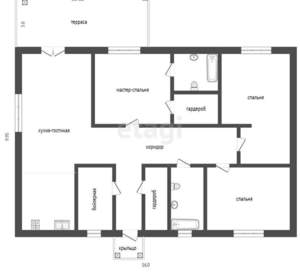 Дом 150м², 1-этажный, участок 14 сот.  