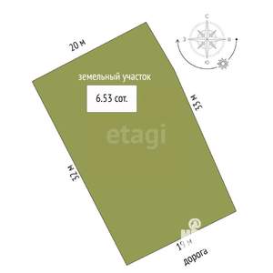 Дом 60м&sup2;, 2-этажный, участок 7 сот.  