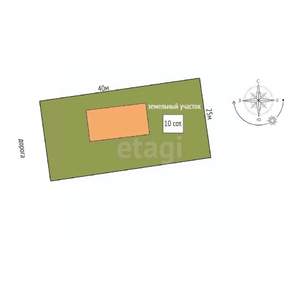 Дом 73м&sup2;, 1-этажный, участок 10 сот.  