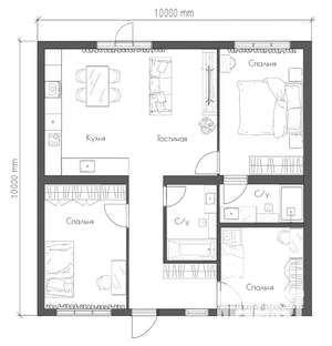 Дом 100м², 1-этажный, участок 5 сот.  