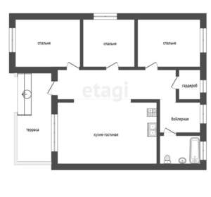Дом 120м², 1-этажный, участок 8 сот.  