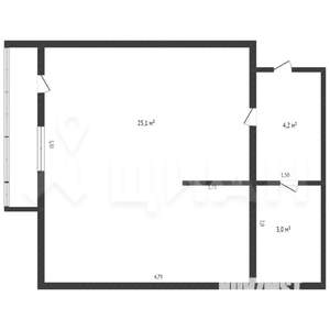 1-к квартира, на длительный срок, 34м2, 6/9 этаж