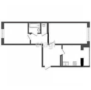 2-к квартира, вторичка, 54м2, 5/5 этаж