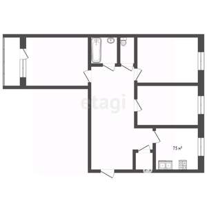 3-к квартира, вторичка, 60м2, 9/9 этаж