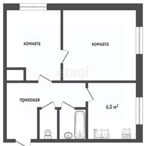 2-к квартира, вторичка, 41м2, 1/5 этаж