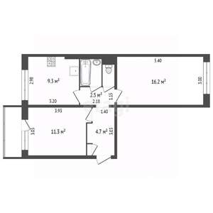 2-к квартира, вторичка, 50м2, 4/5 этаж