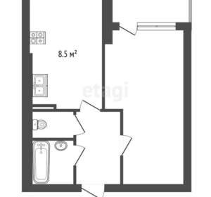1-к квартира, вторичка, 33м2, 1/10 этаж