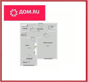 1-к квартира, вторичка, 53м2, 5/10 этаж