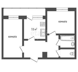2-к квартира, вторичка, 50м2, 9/9 этаж
