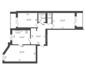 3-к квартира, вторичка, 75м2, 3/10 этаж
