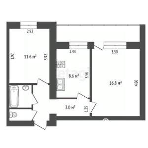 2-к квартира, вторичка, 50м2, 6/9 этаж