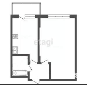 1-к квартира, вторичка, 43м2, 4/5 этаж