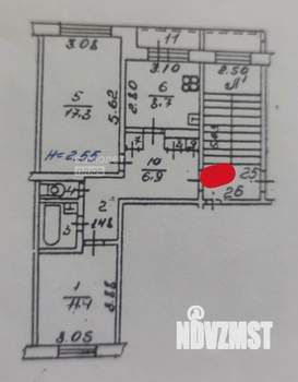 2-к квартира, вторичка, 53м2, 4/5 этаж