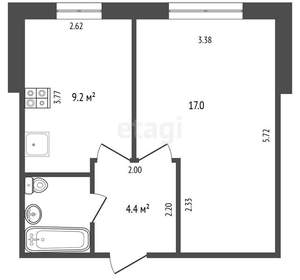 1-к квартира, вторичка, 33м2, 1/9 этаж