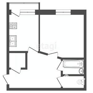 1-к квартира, вторичка, 52м2, 3/9 этаж