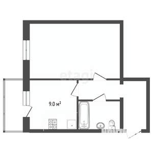 1-к квартира, вторичка, 39м2, 5/10 этаж