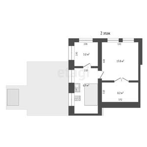 2-к квартира, вторичка, 56м2, 1/2 этаж