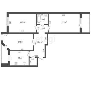 3-к квартира, вторичка, 80м2, 2/9 этаж