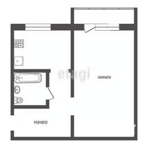1-к квартира, вторичка, 31м2, 4/5 этаж