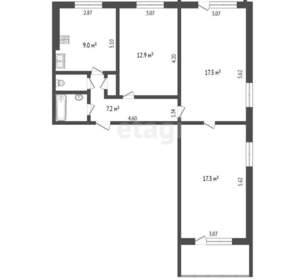 3-к квартира, вторичка, 71м2, 5/9 этаж
