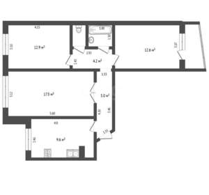 3-к квартира, вторичка, 66м2, 7/9 этаж
